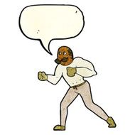 cartoon retro boxer man with speech bubble N3
