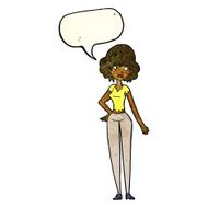 cartoon pretty woman with speech bubble N102