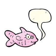 cartoon happy fish with speech bubble N6
