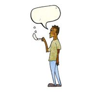cartoon annoyed smoker with speech bubble N3