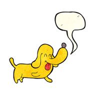 cartoon happy dog with speech bubble N25