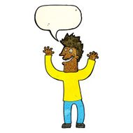 cartoon excited man with speech bubble N23