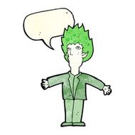 cartoon vampire with speech bubble N44