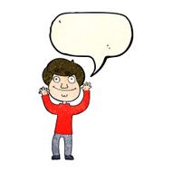 Cartoon happy boy with speech bubble N90