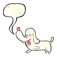 cartoon happy dog with speech bubble N26
