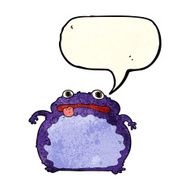 cartoon funny frog with speech bubble N7