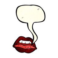 cartoon sexy lips symbol with speech bubble N2