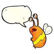 cartoon funny bee with speech bubble N4