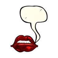 cartoon sexy halloween lips symbol with speech bubble N2