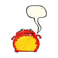 cartoon funny frog with speech bubble N8