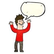 cartoon excited man with speech bubble N24
