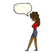 cartoon annoyed woman with speech bubble N71