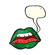 cartoon sexy halloween lips symbol with speech bubble N3