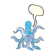 cartoon giant octopus with speech bubble N2