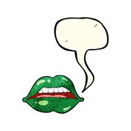 cartoon sexy halloween lips symbol with speech bubble N4