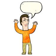 cartoon angry man with speech bubble N32