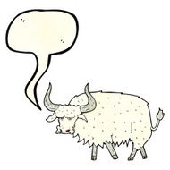 cartoon annoyed hairy ox with speech bubble N3