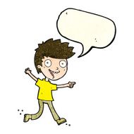 cartoon crazy excited boy with speech bubble N4