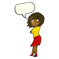 cartoon happy woman with speech bubble N95