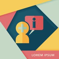 medical speech flat icon with long shadow N9