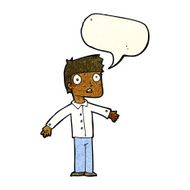 cartoon shocked man with speech bubble N42