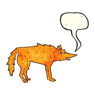 cartoon fox with speech bubble N8