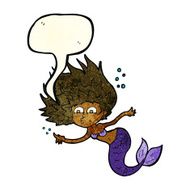 cartoon mermaid with speech bubble N21
