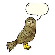 Cartoon owl with speech bubble N25