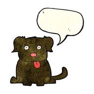 cartoon dog with speech bubble N6