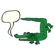 cartoon crocodile with speech bubble N8
