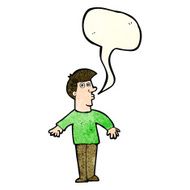 cartoon surprised man with speech bubble N53
