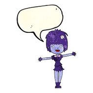 cartoon happy vampire girl with speech bubble N15