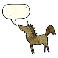 cartoon unicorn with speech bubble N15