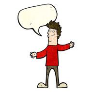 cartoon happy man with speech bubble N173