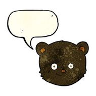 cartoon black bear head with speech bubble N4
