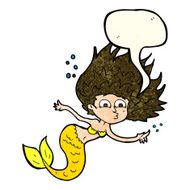 cartoon mermaid with speech bubble N22