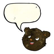cartoon black bear face with speech bubble N11