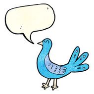 cartoon bird with speech bubble N115