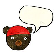 cartoon black bear face with speech bubble N12