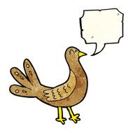 cartoon bird with speech bubble N116