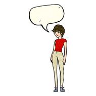cartoon modern attractive woman with speech bubble N4