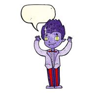 cartoon vampire boy with speech bubble N3