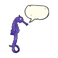 cartoon sea horse with speech bubble N7