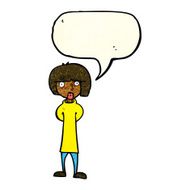 cartoon curious woman with speech bubble N21