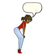 cartoon woman posing with speech bubble N10