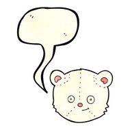 cartoon polar bear head with speech bubble N4