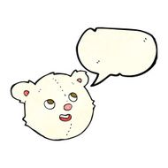 cartoon polar bear face with speech bubble N9
