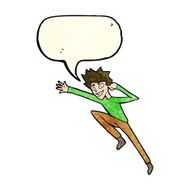cartoon jumping man with speech bubble N2