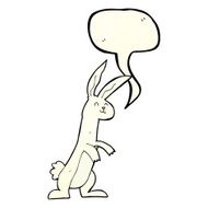cartoon rabbit with speech bubble N36