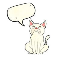 cartoon grumpy little dog with speech bubble N4